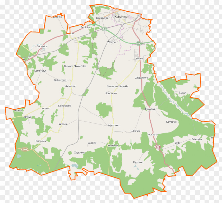 Map Kobylnica, Pomeranian Voivodeship Komorczyn Locator Gmina Kobylnica PNG