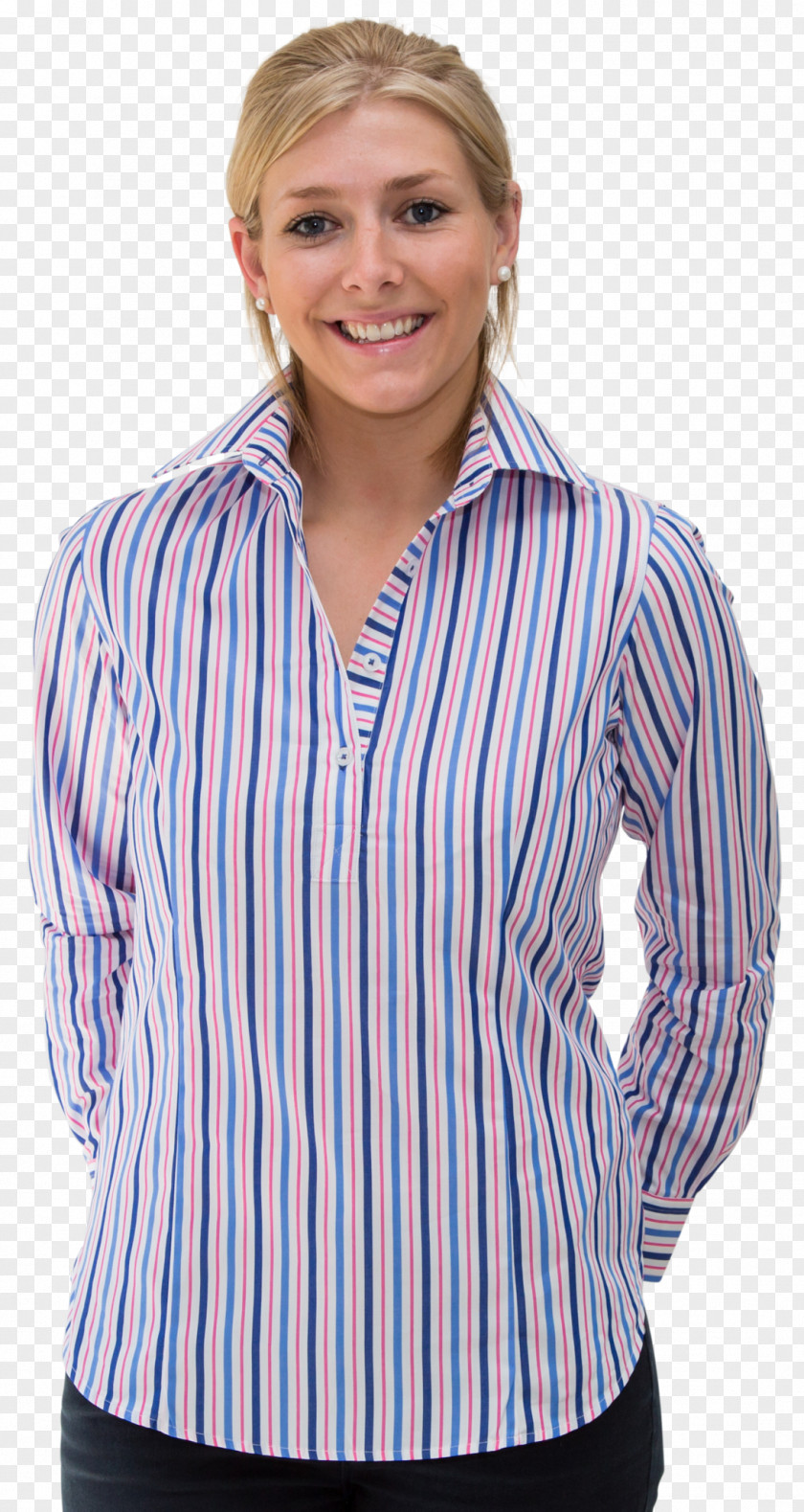 Casual Dress Shirt Blue Blouse Sleeve PNG