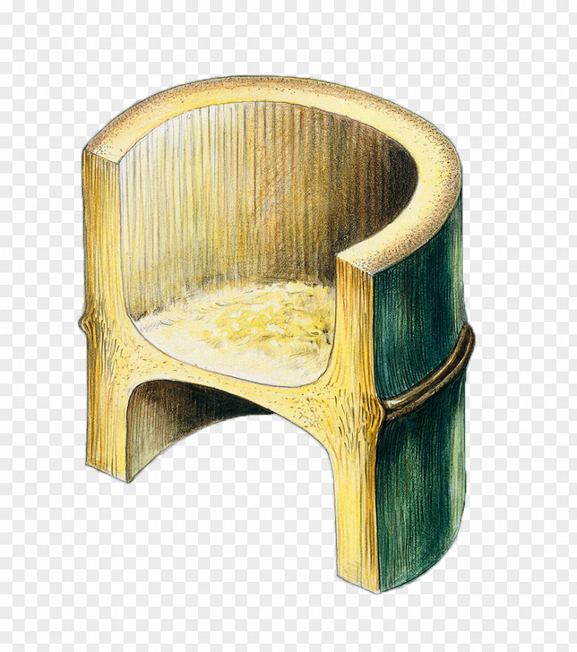 Round Bamboo Chair Illustration PNG