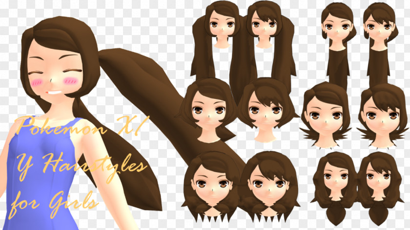Cartoon Hairstyles Bangs Pokémon X And Y GO Serena Long Hair Hairstyle PNG