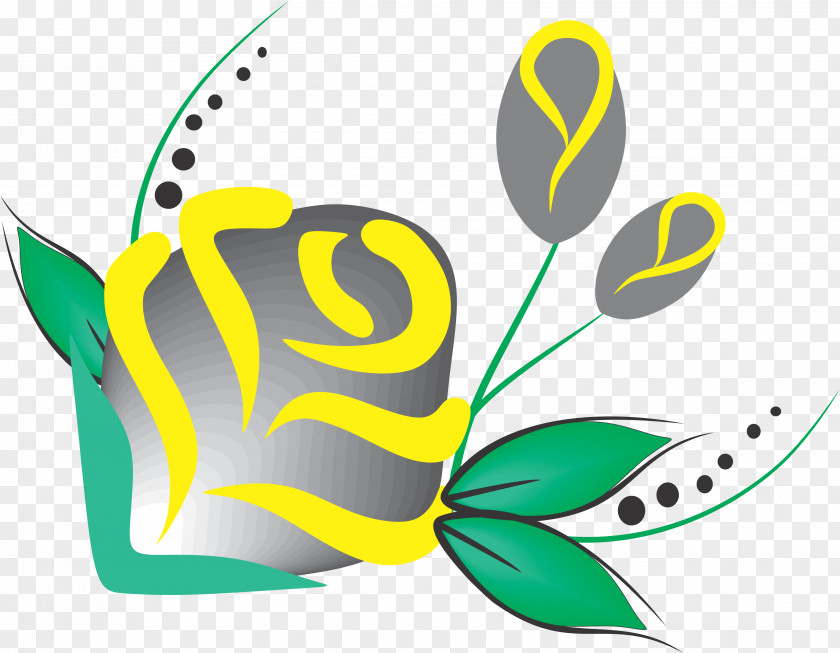Nail Green Yellow Flower Drawing PNG
