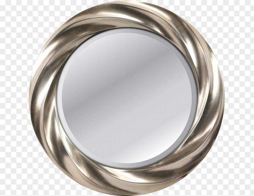 Silver Frame Mirror Picture Frames Circle Bathroom PNG