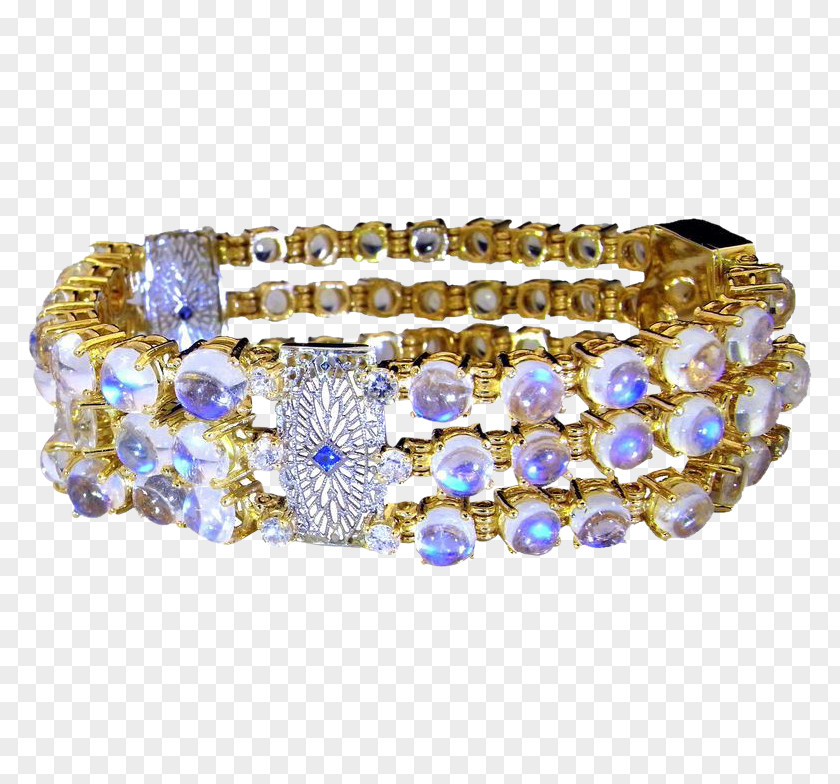 Exquisite High-end Certificate Bracelet Jewellery Bangle Gemstone Moonstone PNG