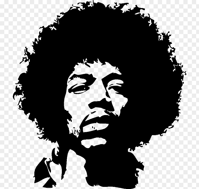 Guitar Jimi Hendrix Wall Decal Guitarist Stencil PNG