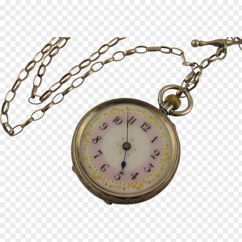 Pocket Watch Locket Silver Clock M PNG