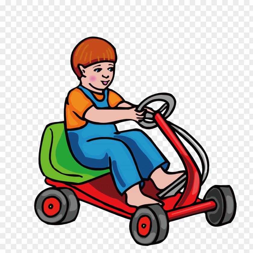 A Boy Driving Baby Carriage Car Child PNG