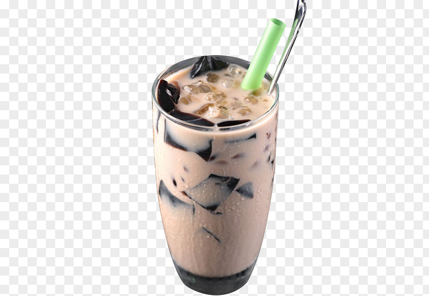 Burning Grass Jelly Ice Tea Hong Kong-style Milk Bubble Gelatin Dessert PNG