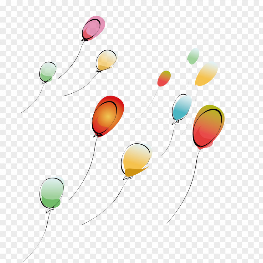 Hand-painted Colorful Vector Balloon Festival Tanabata PNG