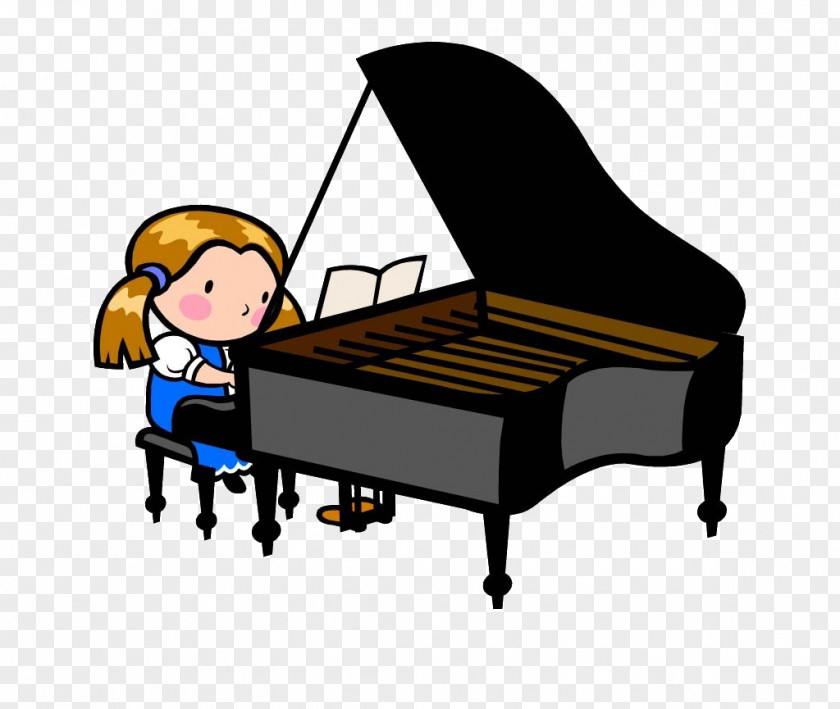Piano Cartoon Child Photography Illustration PNG