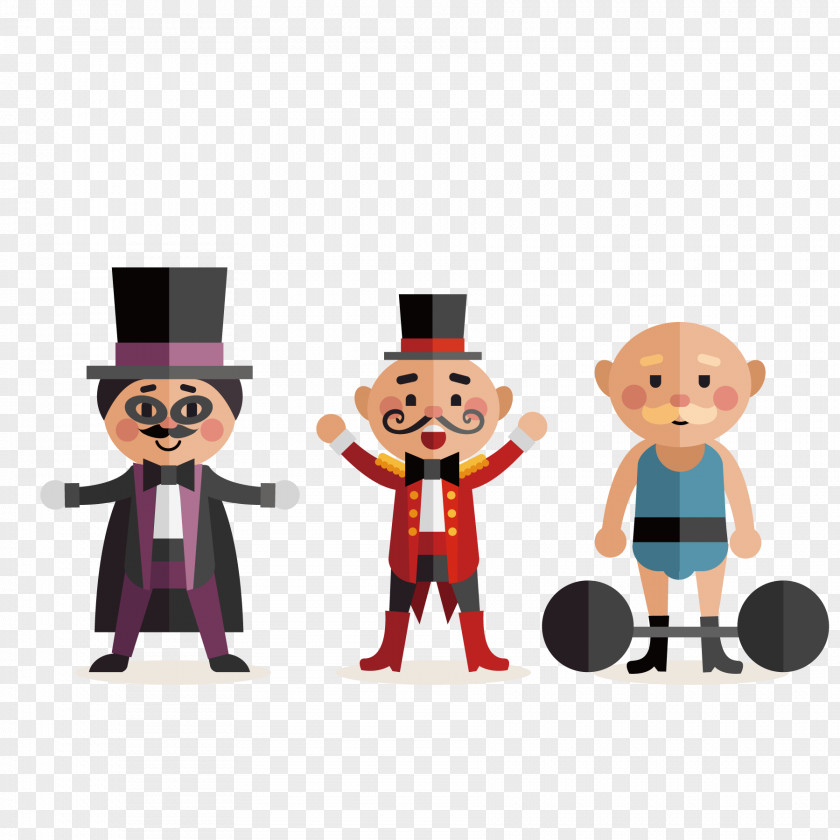 Creative Flattening Circus Character Vector Material Cartoon Clip Art PNG