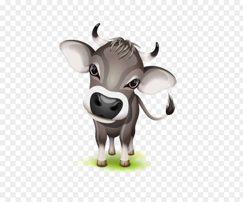 Brown Swiss Cattle Cartoon Clip Art PNG