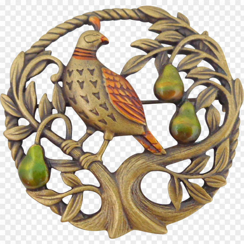 Pear Partridge Christmas Tree Pin PNG