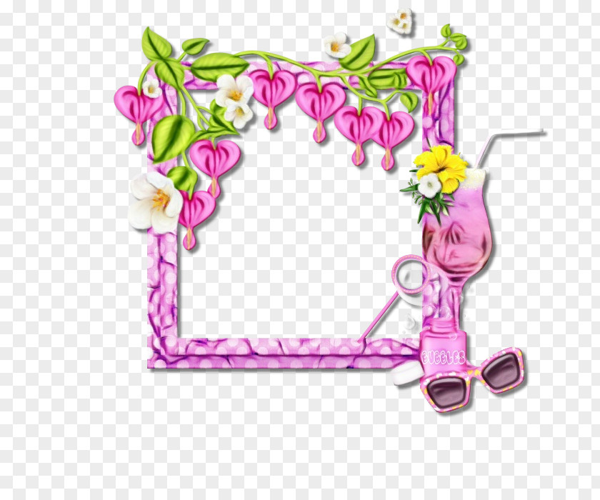 Plant Pink Party Background Frame PNG