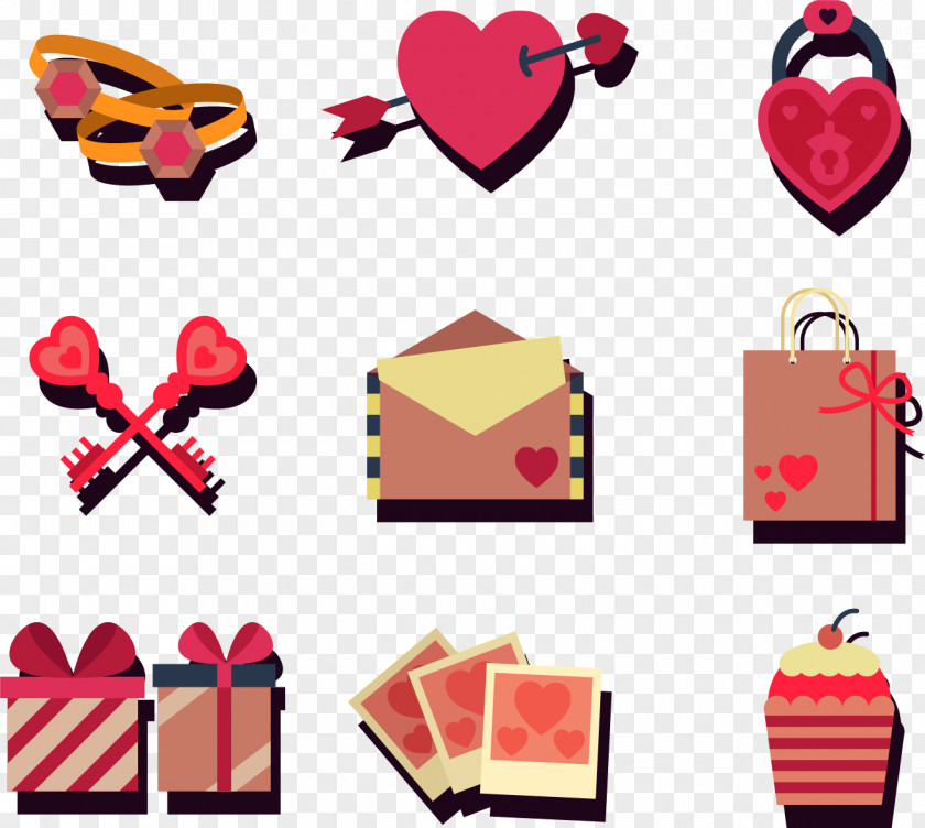 Retro Sweet Sticker Valentines Day Clip Art PNG