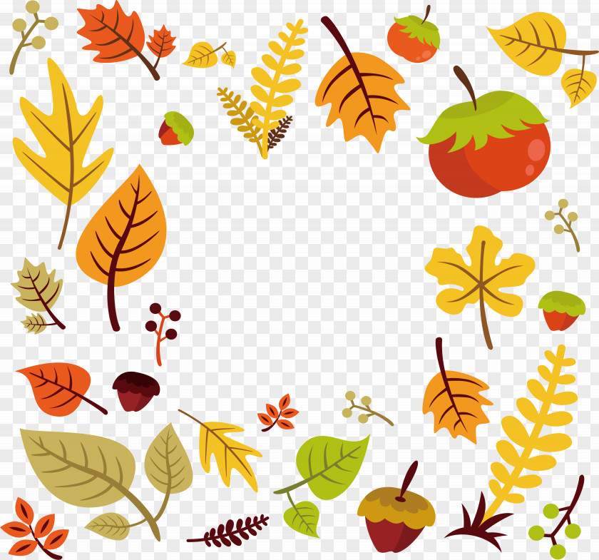 Romantic Autumn Pattern Clip Art PNG