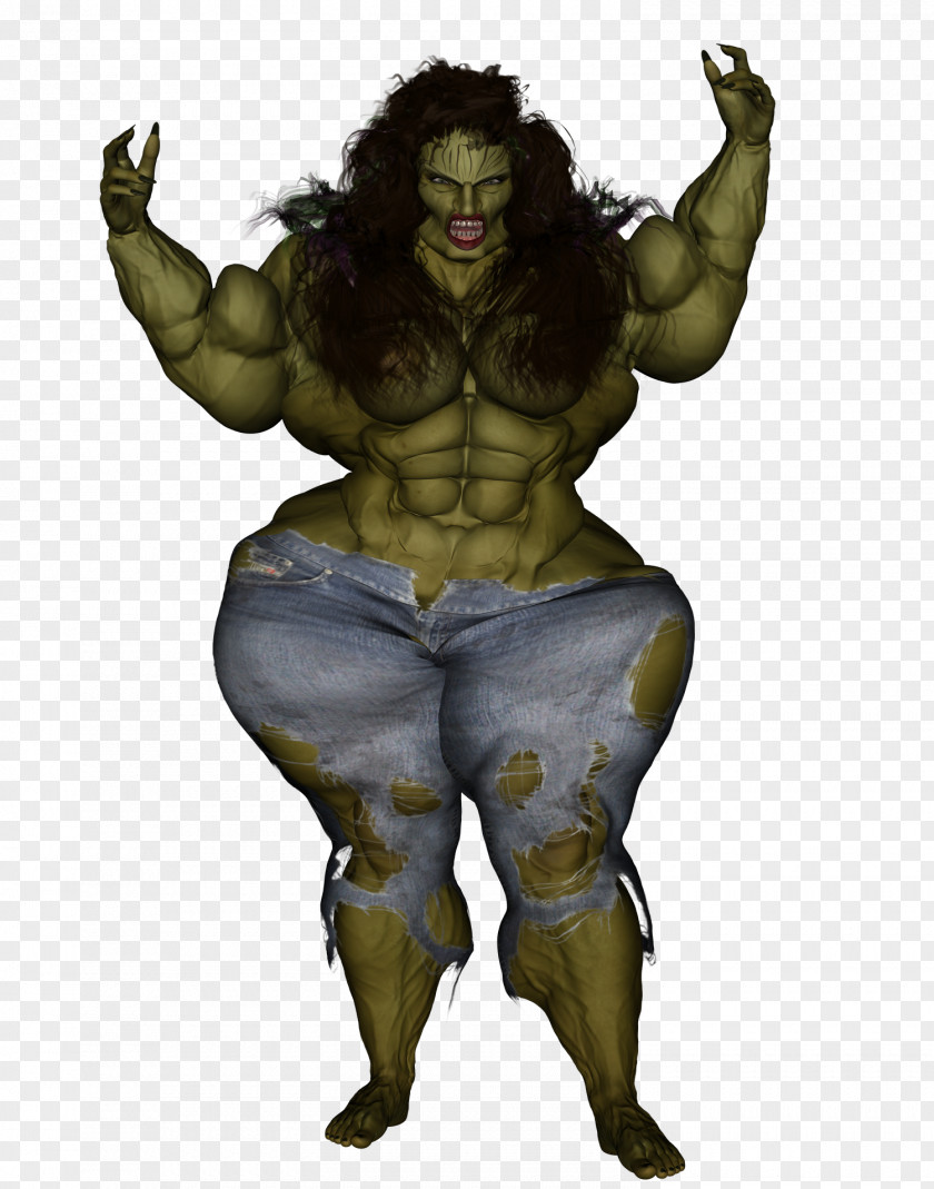She Hulk Demon Legendary Creature Muscle Cartoon Organism PNG