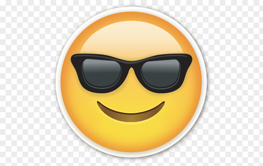 Smiling Face With Sunglasses Cool Emoji Emoticon Sticker Smiley PNG