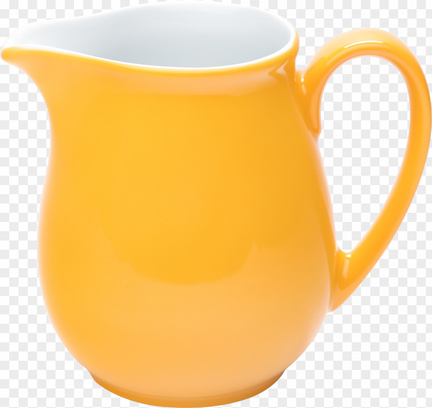 Mug Jug Yellow Pitcher Porcelain PNG