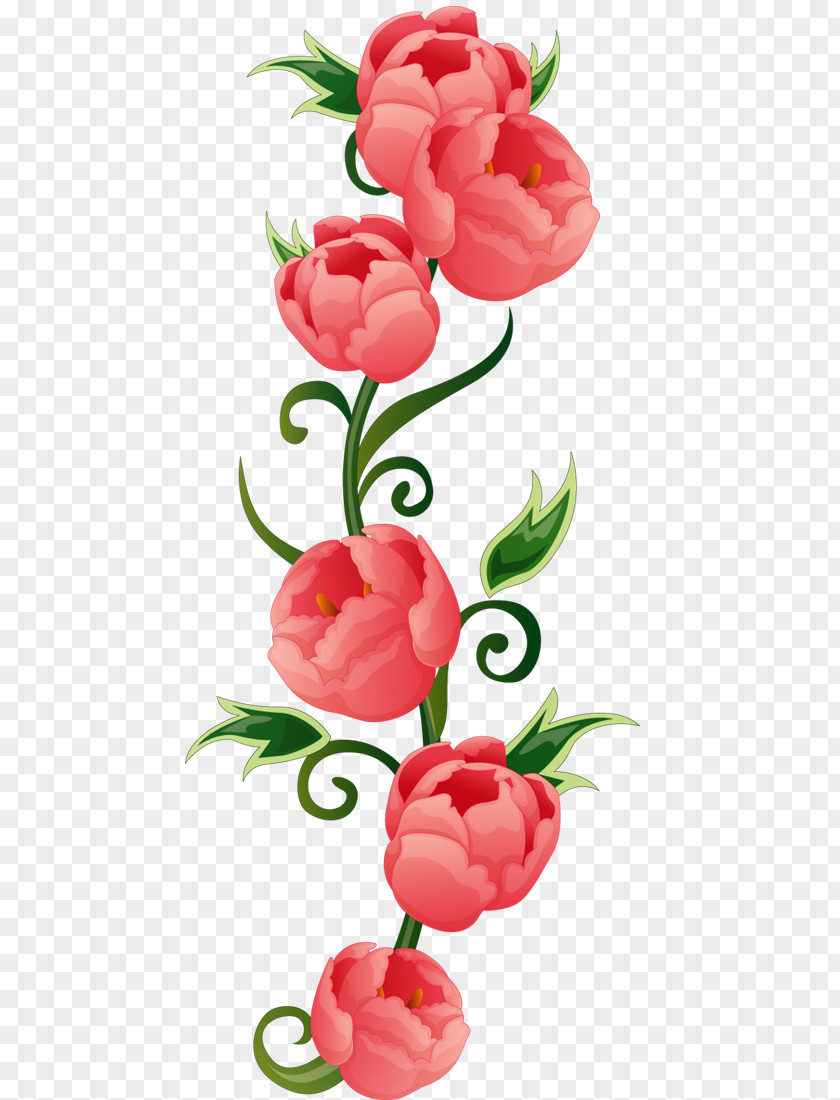 Pink Rose Vintage Hand Painted Flower Clip Art PNG