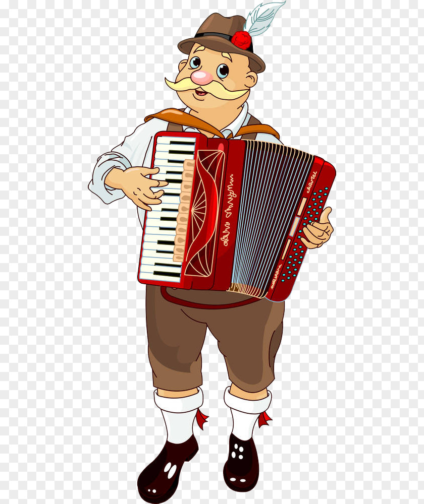 A Man Who Plays Vertical Piano Oktoberfest Accordion Stock Photography Illustration PNG