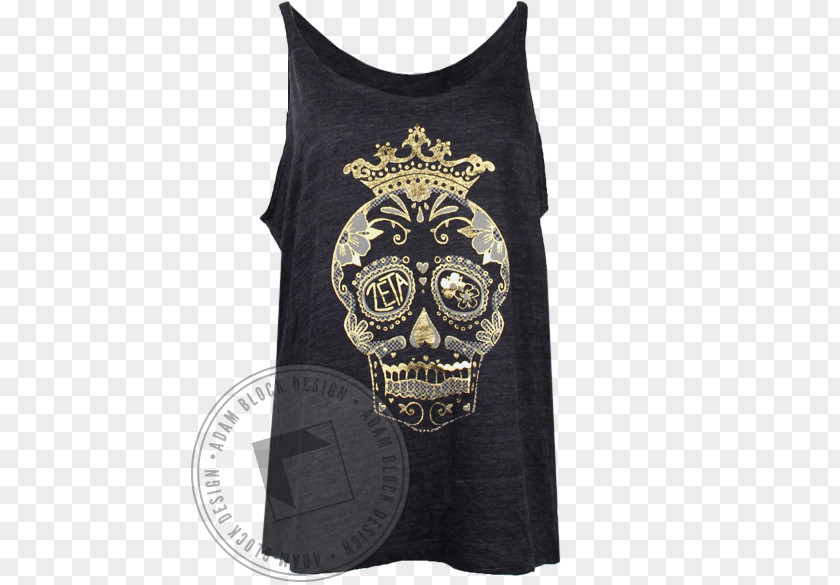 Golden Skull T-shirt Clothing Top Sleeve PNG