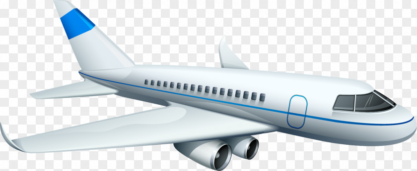 Cartoon White Airplane Boeing 737 Flight Wing PNG