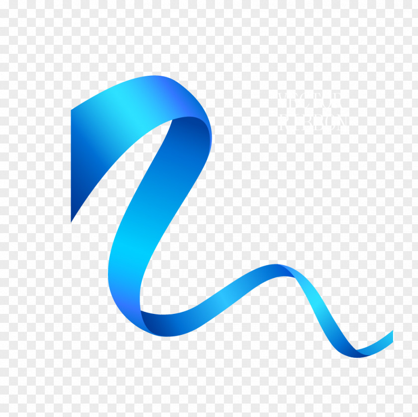Dynamic Blue Ribbon Riband Logo PNG
