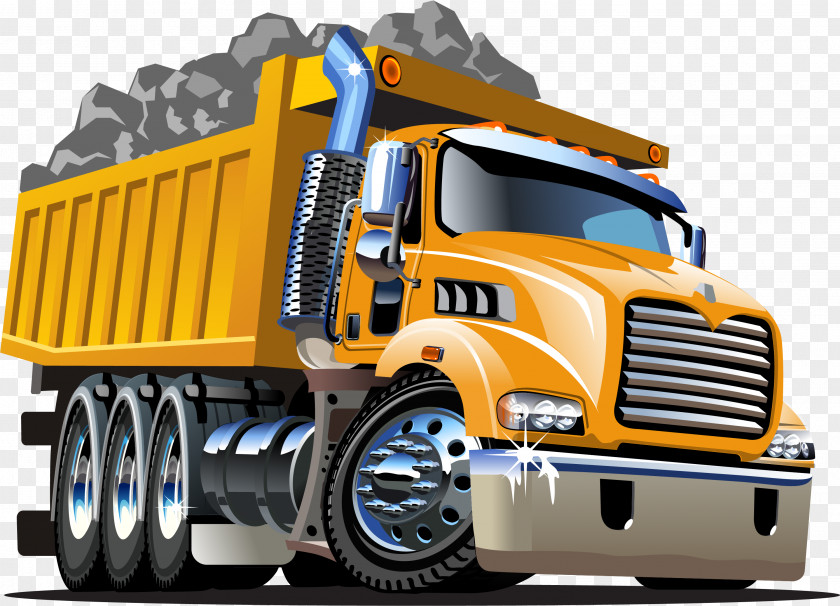Yellow Transport Truck Dump Pickup Stock Photography PNG