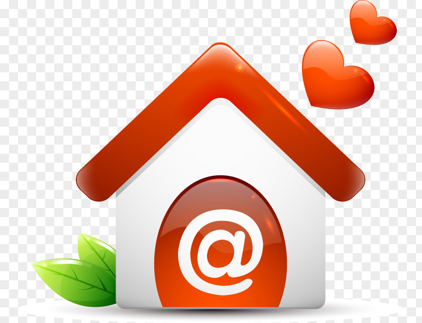 Hand-painted Red Heart-shaped House Network PNG