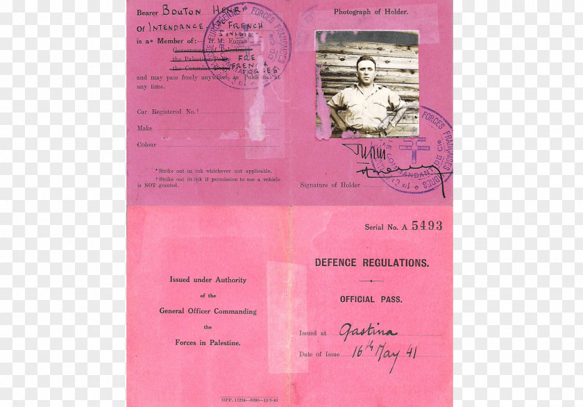 Passport Dienstpass Second World War Consul PNG