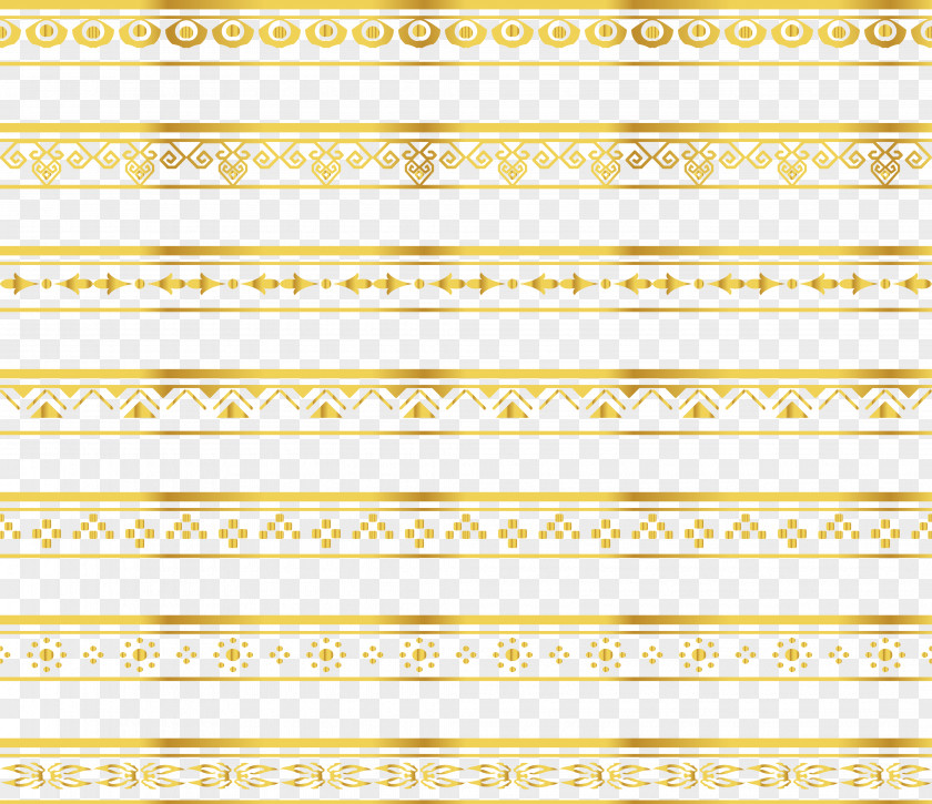 Delicate Gold Lace Border Ribbon Pattern PNG