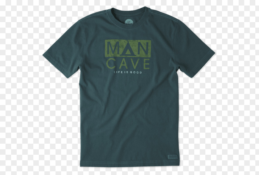 Man Cave T-shirt Logo Green Sleeve Font PNG