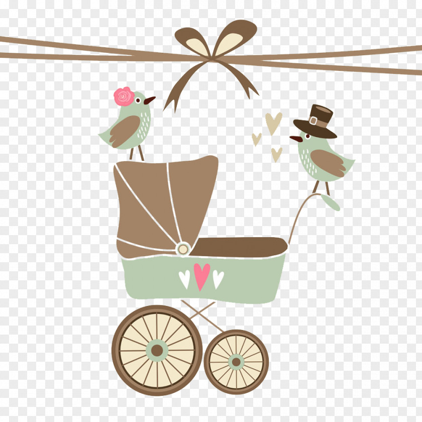 Baby Background Bird Car Wedding Invitation Shower Postcard Greeting Card Bridal PNG