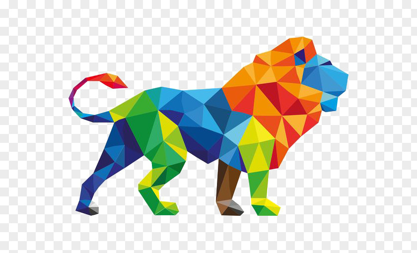 Colored Lion Graphic Designer Logo PNG