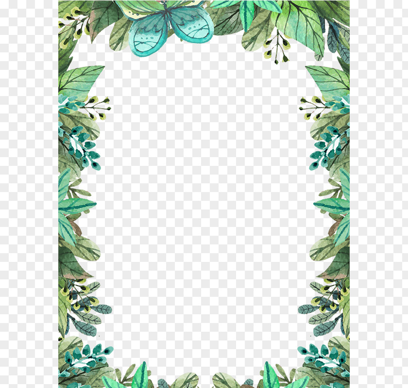 Floral Frame Clip Art Watercolor Painting Image PNG