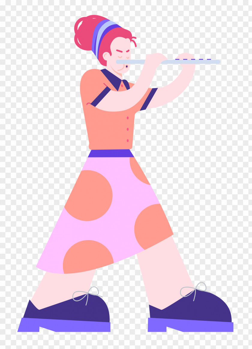 Playing The Flute Music PNG