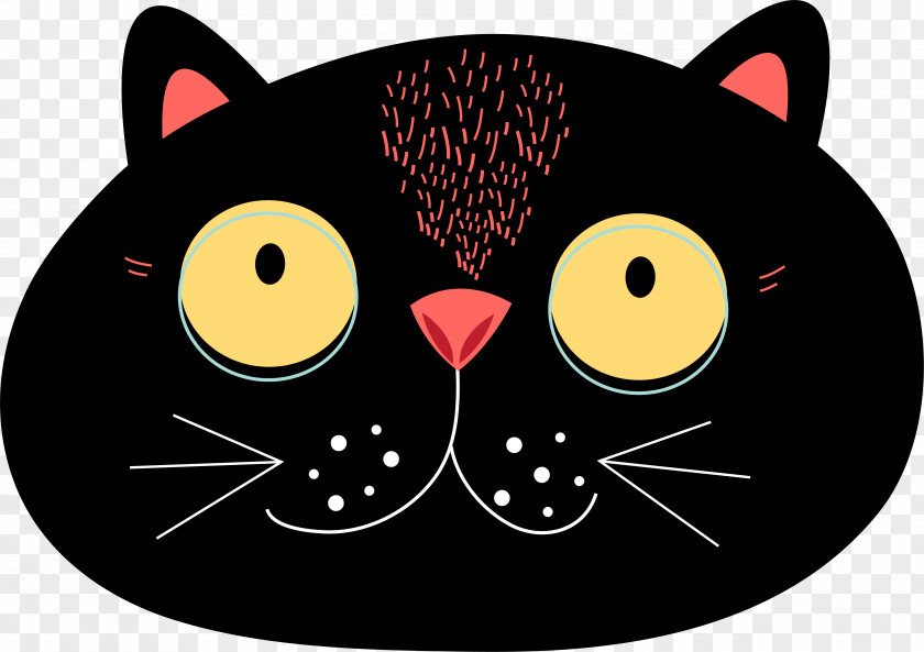 Black Cat Head Sticker Drawing Computer File PNG