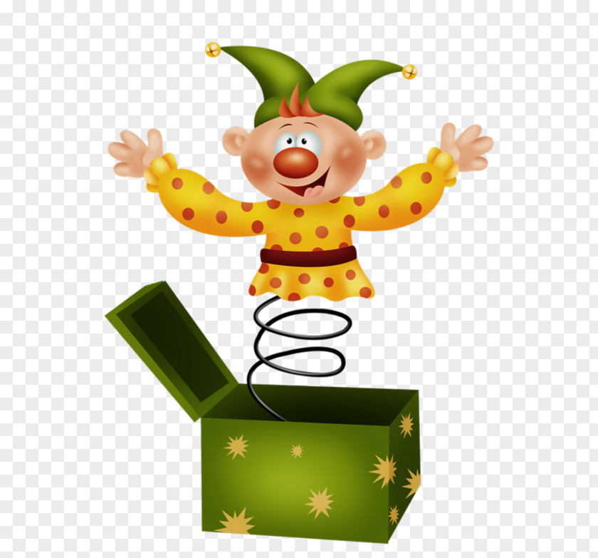 Cartoon Clown Spring Green Gift Box Inside Circus Clip Art PNG