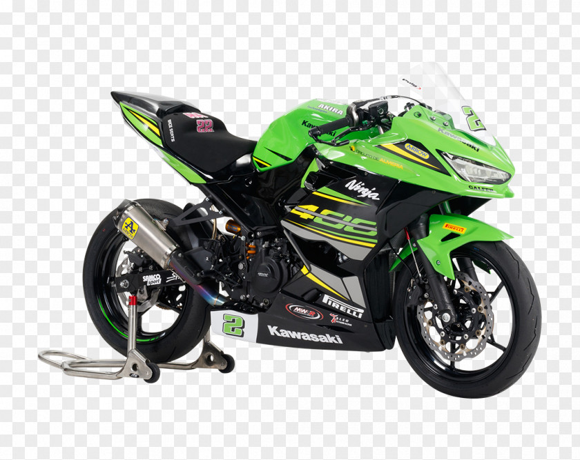 Motorcycle Exhaust System Fairing Kawasaki Ninja 400 FIM Supersport 300 World Championship Superbike Racing PNG