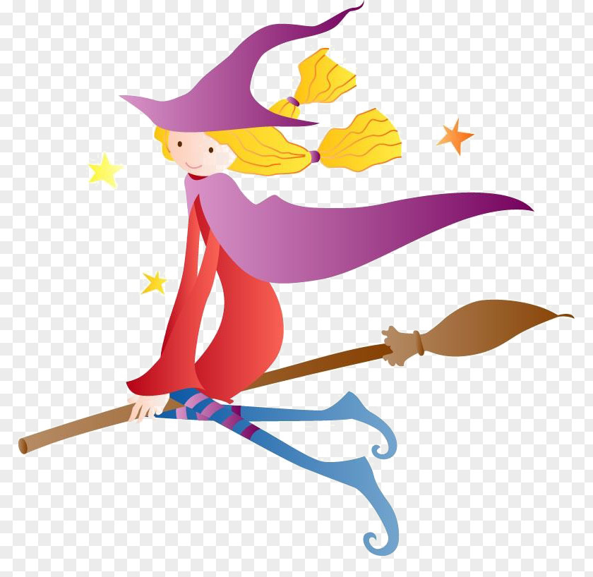 Ride The Broom Of Witch Boszorkxe1ny Cartoon Illustration PNG