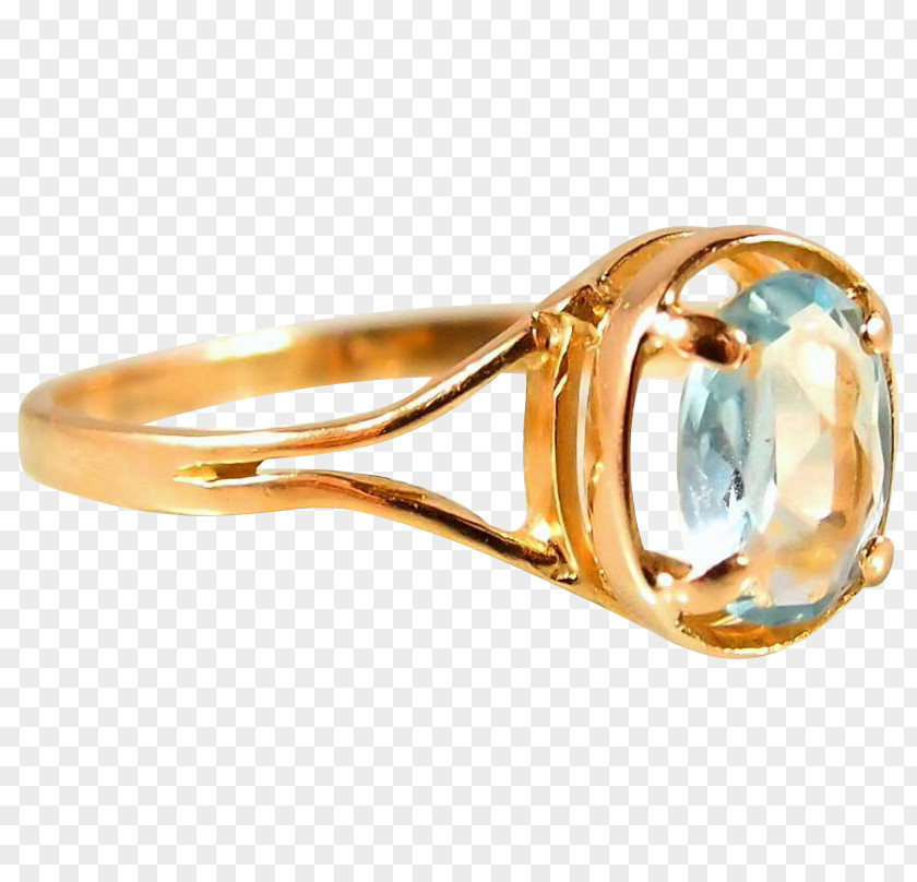 Ring Engagement Jewellery Aquamarine Gold PNG