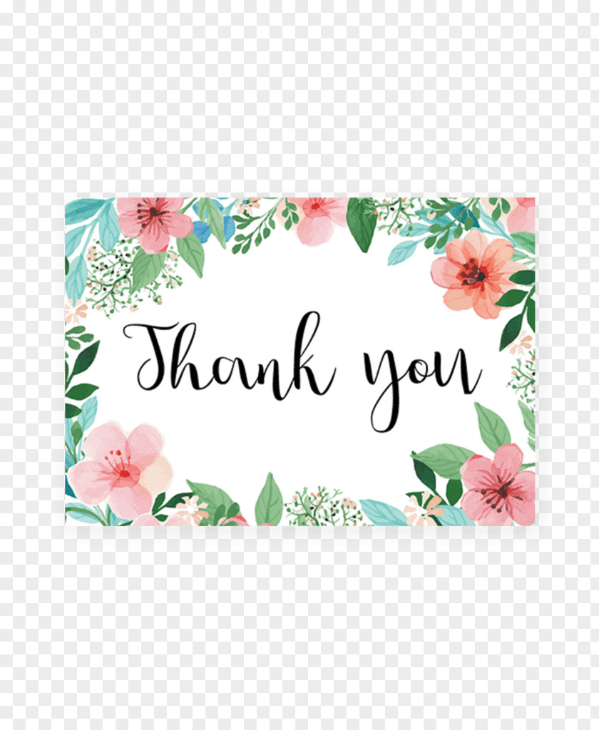 Thank You Floral Baby Shower Greeting & Note Cards Infant Bridal Birthday PNG