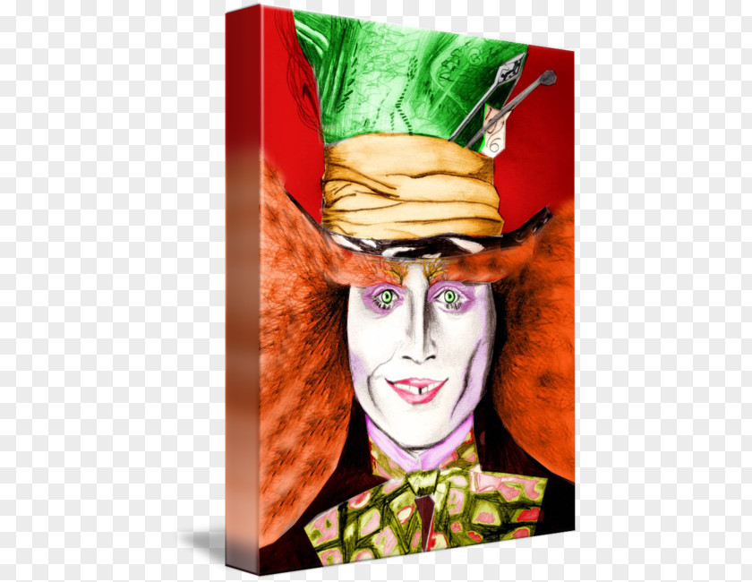 The Mad Hatter Illustration Graphic Design Gallery Wrap Canvas PNG
