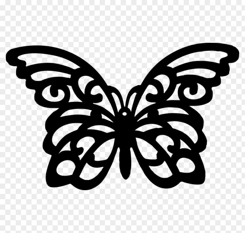 Ornament Blackandwhite Butterfly Silhouette PNG