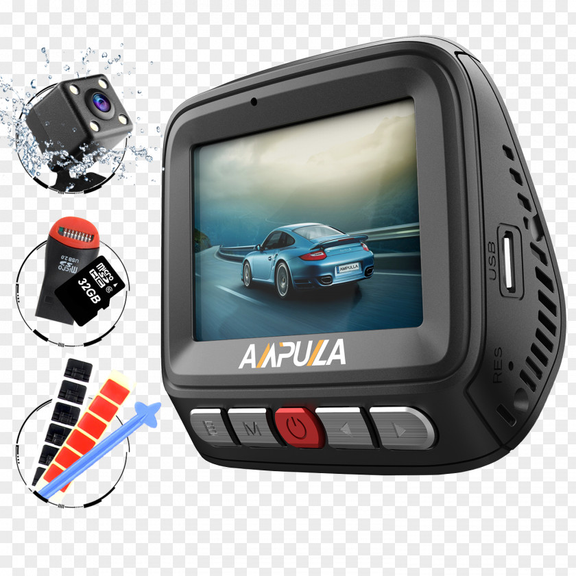 Car Dashcam 1080p Wide-angle Lens Camera PNG