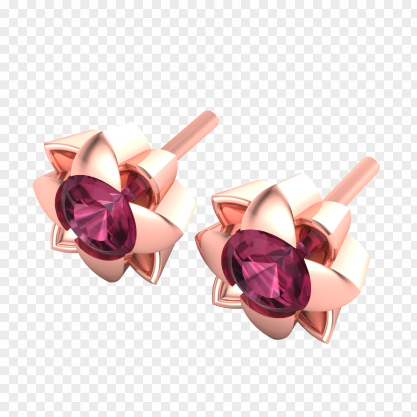 Gemstone Earring Body Jewellery Pink M PNG