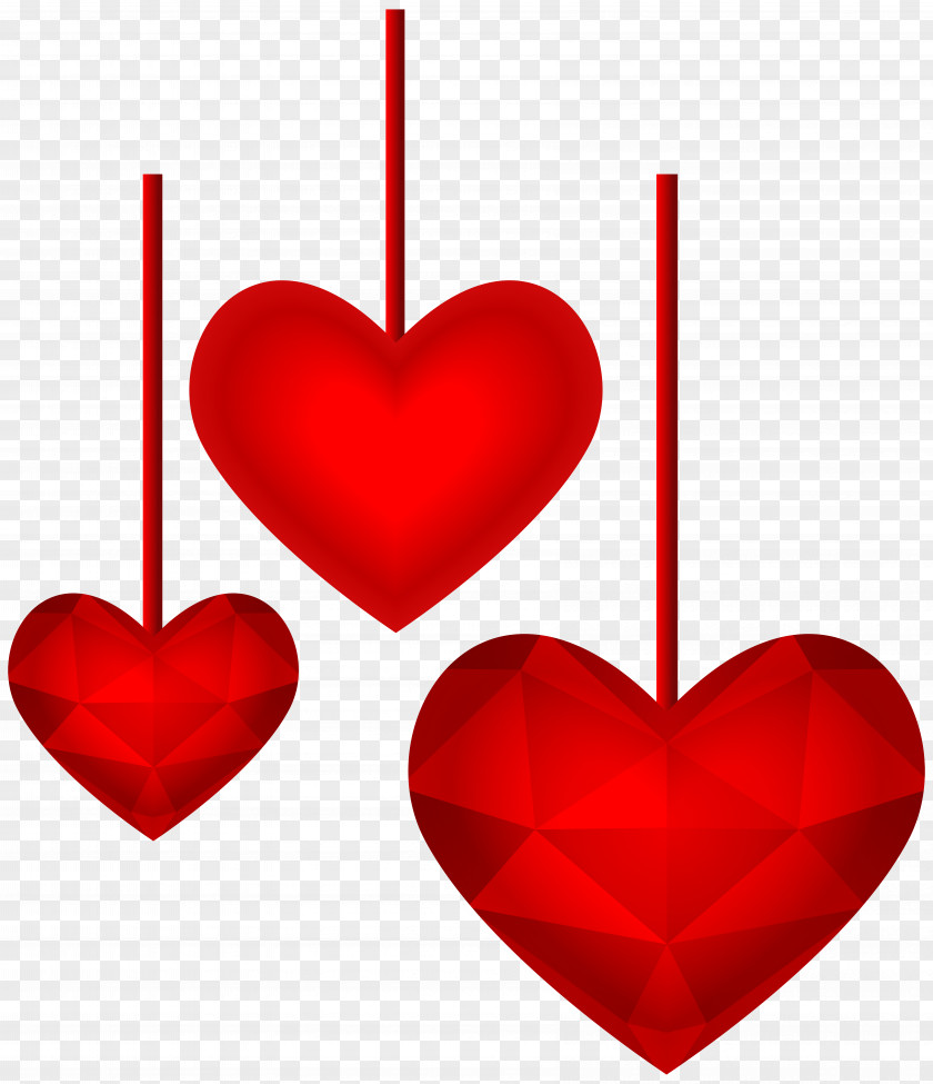 Hanging Red Hearts Transparent Image Heart Clip Art PNG