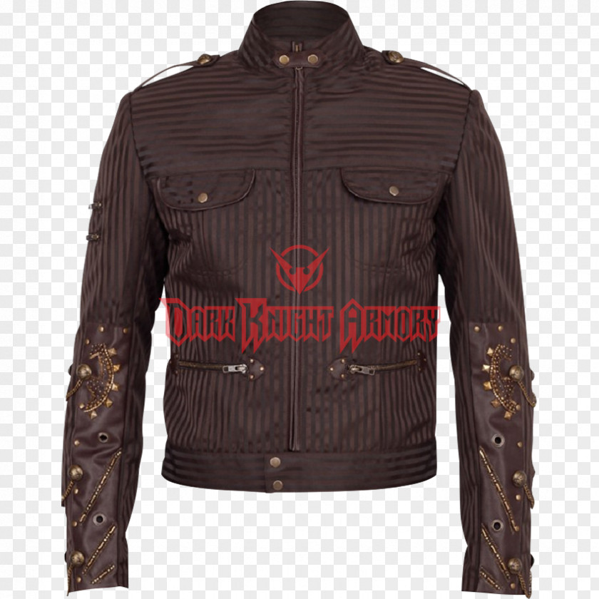 Steampunk Jacket Leather M Goth Subculture Brown PNG
