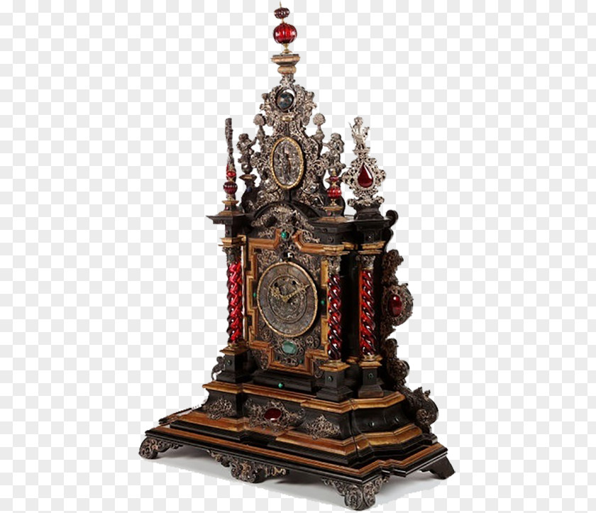 17th Century German Clock Germany France Mantel Bronze PNG