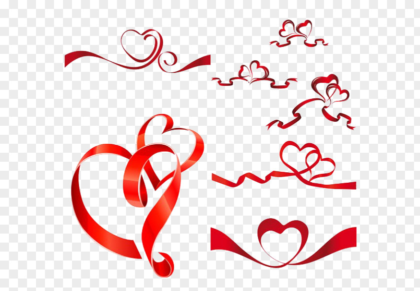 Chinese Red Ribbon Heart Euclidean Vector Clip Art PNG